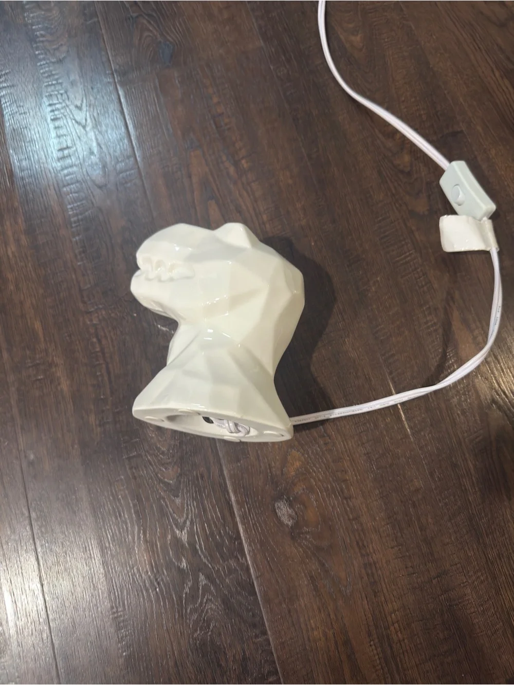 White Geometric Dinosaur Table Lamp/Night Light